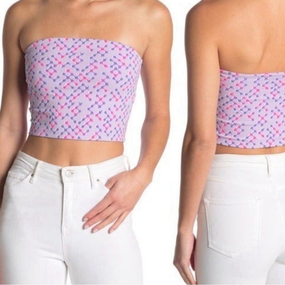 Nordstrom Rack BP. Strapless Geo-Print Cropped Tube Top Size XS, S, M, L, XL